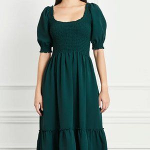 Like New Hill House Louisa Nap Dress Crepe Green